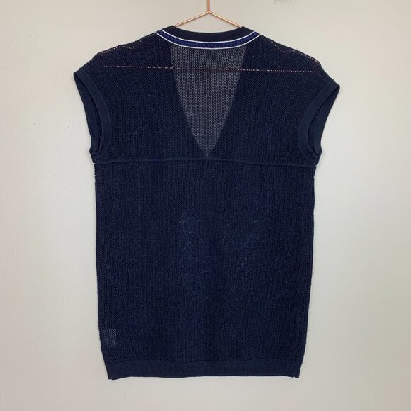 Tory Burch Merino Wool Lightweight Embroidered Short Sleeved Sweater XS - Picture 3 of 7